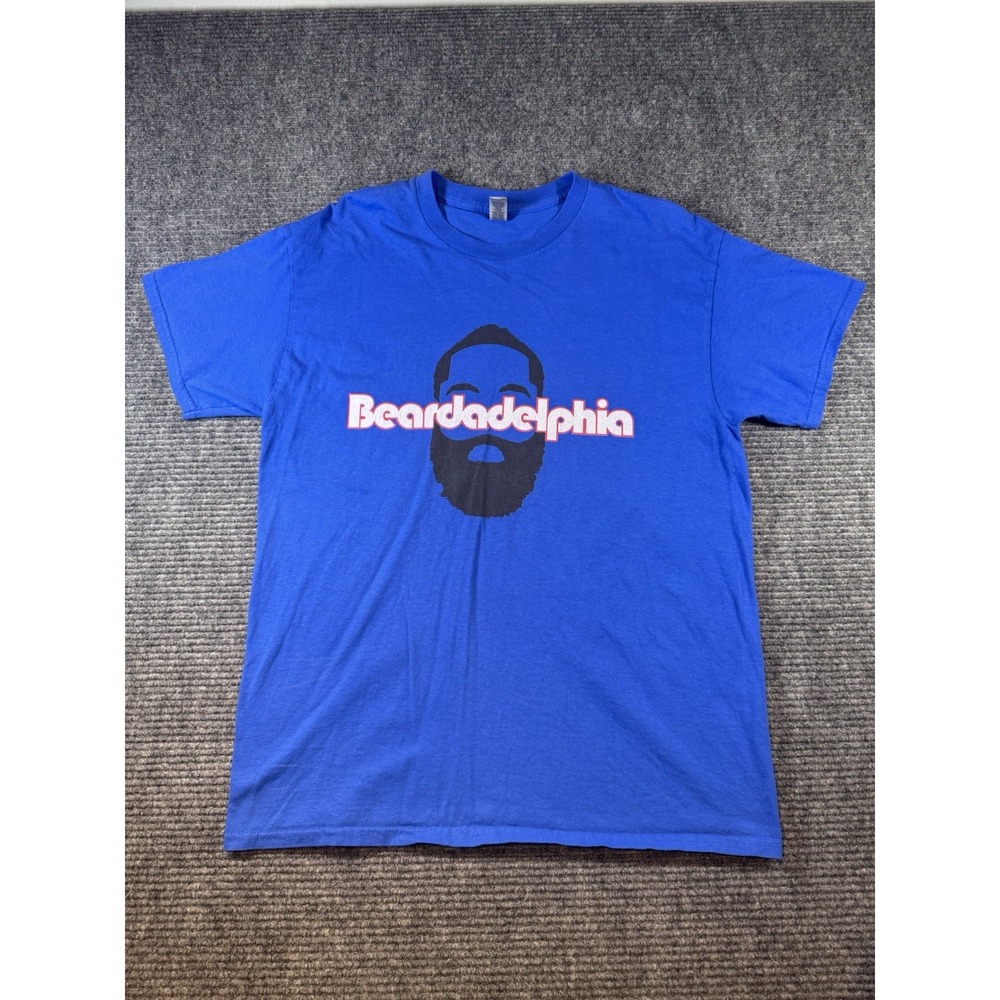 James Harden Beardadelphia Graphic T-shirt Men's Size L 97.5 The Fanatic Blue